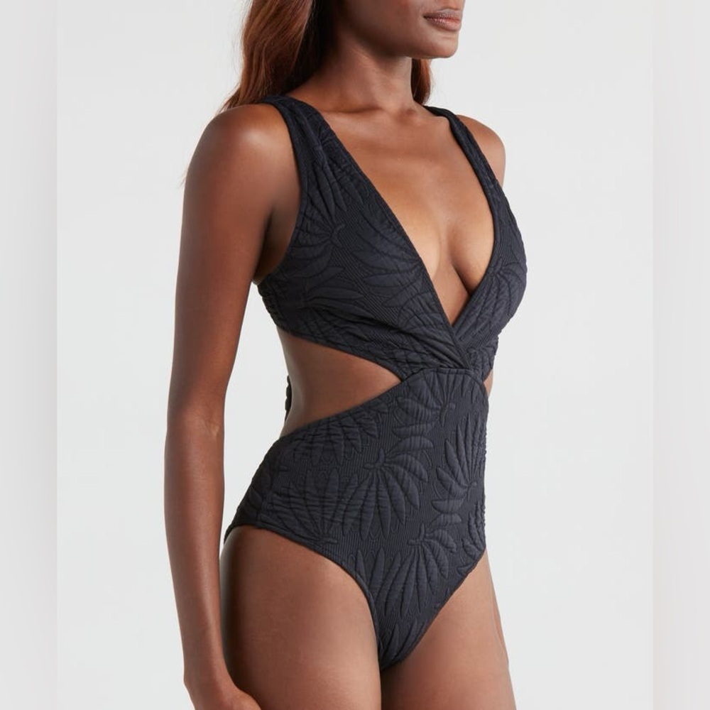 Farm Rio Copabanana Side Cutout Quilted One-Piece Swimsuit - Picture 3 of 10